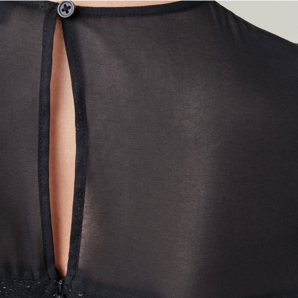 COS Black Long Sleeve Dress with Sheer Detail - Picture 10 of 13